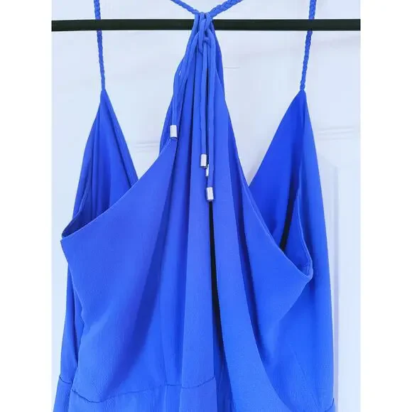 Saylor Maxi Dress Cocktail Formal V neckline Cobalt Blue Size Medium - Picture 9 of 10